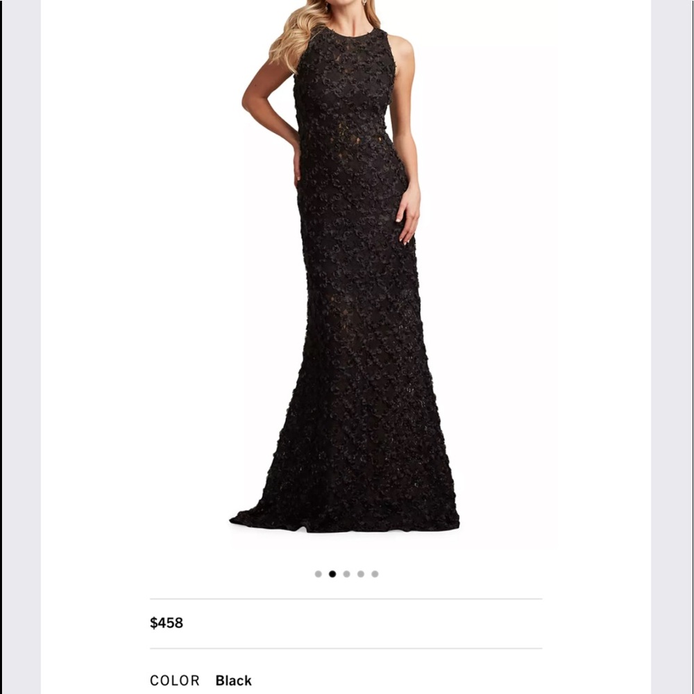 SHO by Tadashi Shoji - size 12 NEVER WORN - floral/lace black gown